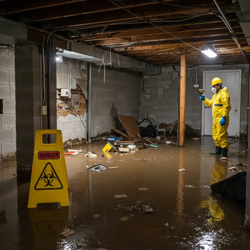 Flooded Basement Electrical Hazard in Carrollton, AL Property